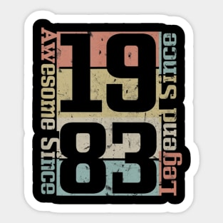 37th Birthday Gift Idea Awesome Since 1983 Sticker